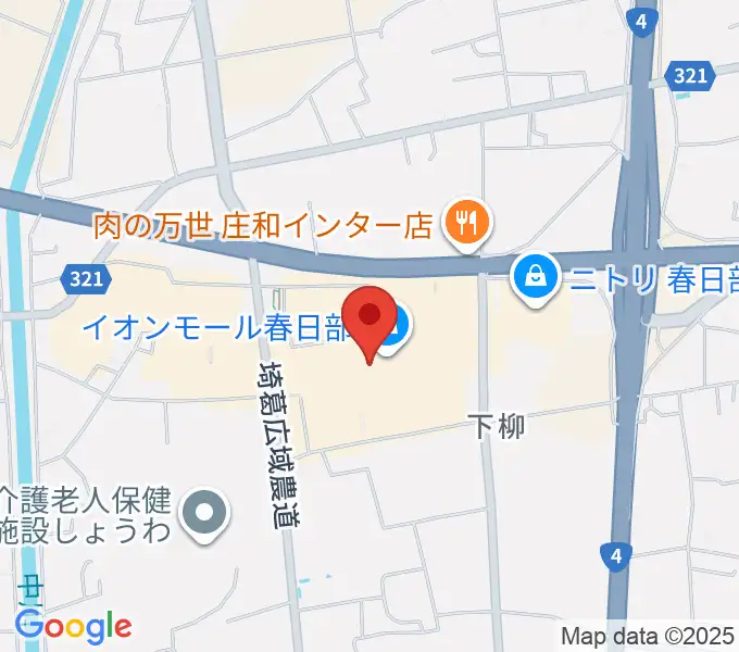 イオンシネマ春日部の地図