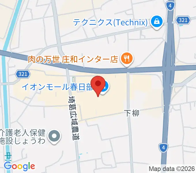 イオンシネマ春日部の地図