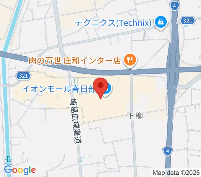 イオンシネマ春日部の地図