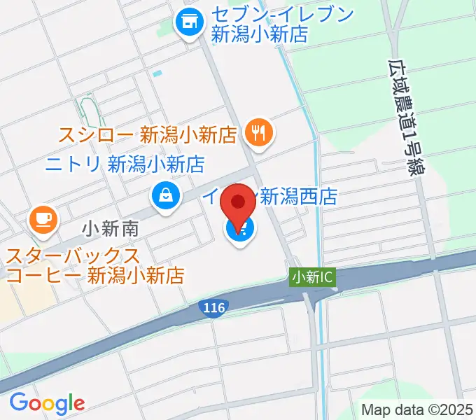 イオンシネマ新潟西の地図