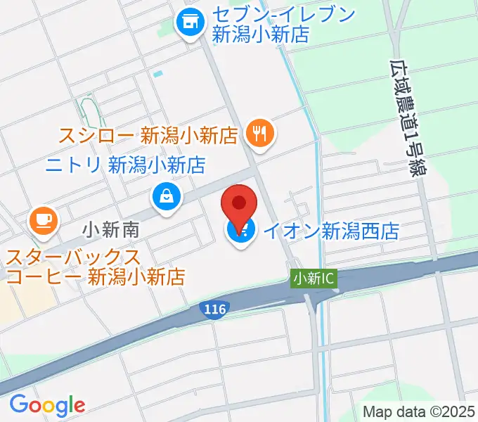 イオンシネマ新潟西の地図