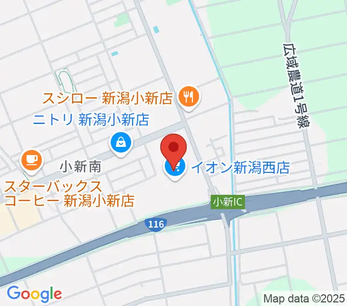 イオンシネマ新潟西の地図