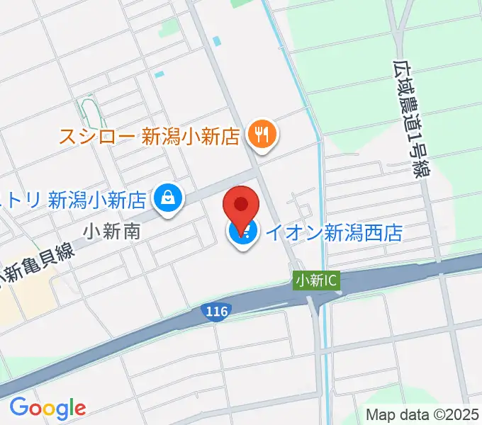 イオンシネマ新潟西の地図