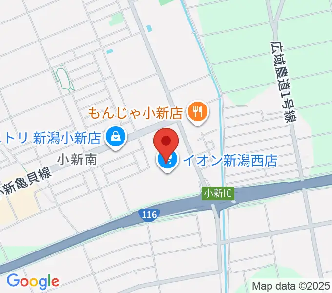 イオンシネマ新潟西の地図