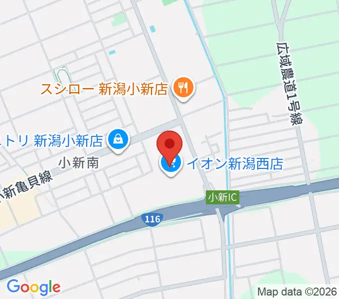 イオンシネマ新潟西の地図