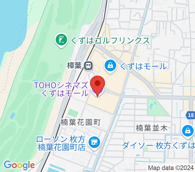 TOHOシネマズくずはモールの地図