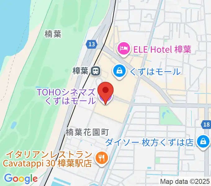 TOHOシネマズくずはモールの地図
