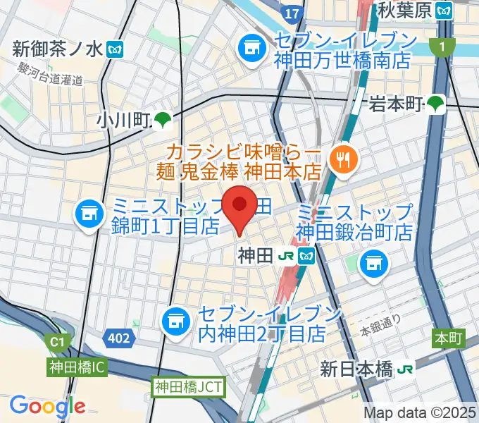 神田 音ステージの地図