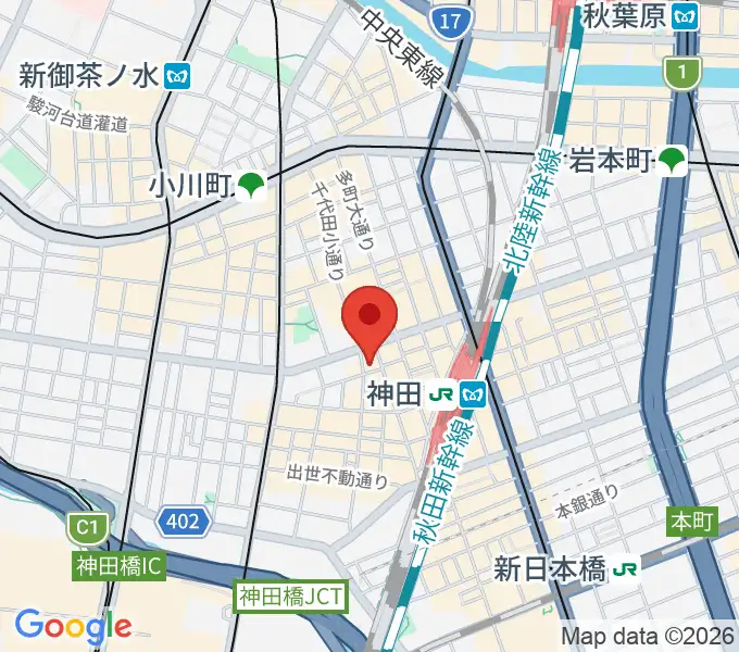 神田 音ステージの地図