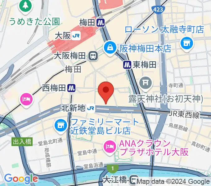 大阪弦楽器の地図