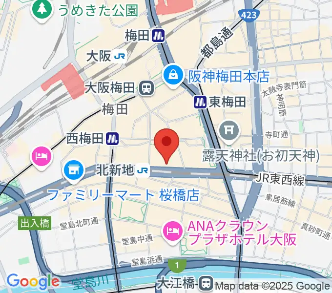 大阪弦楽器の地図
