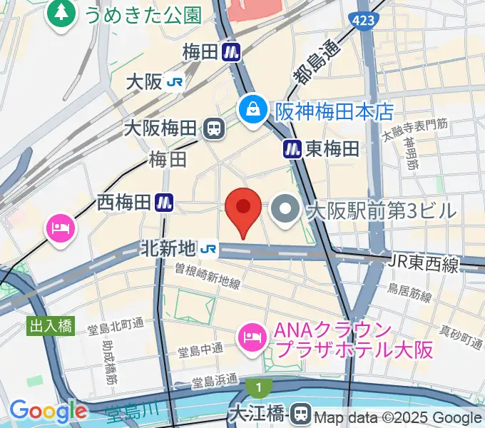 大阪弦楽器の地図