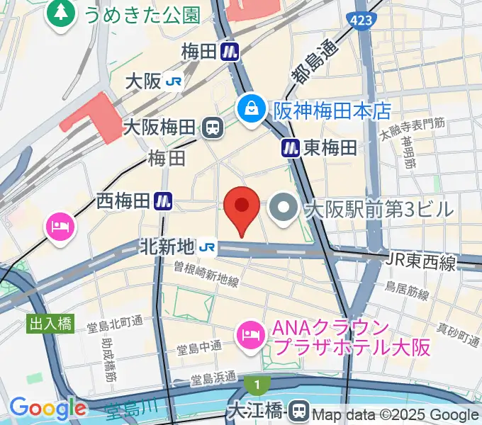 大阪弦楽器の地図