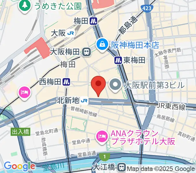 大阪弦楽器の地図