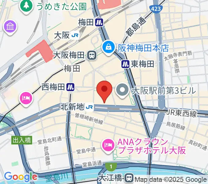 大阪弦楽器の地図