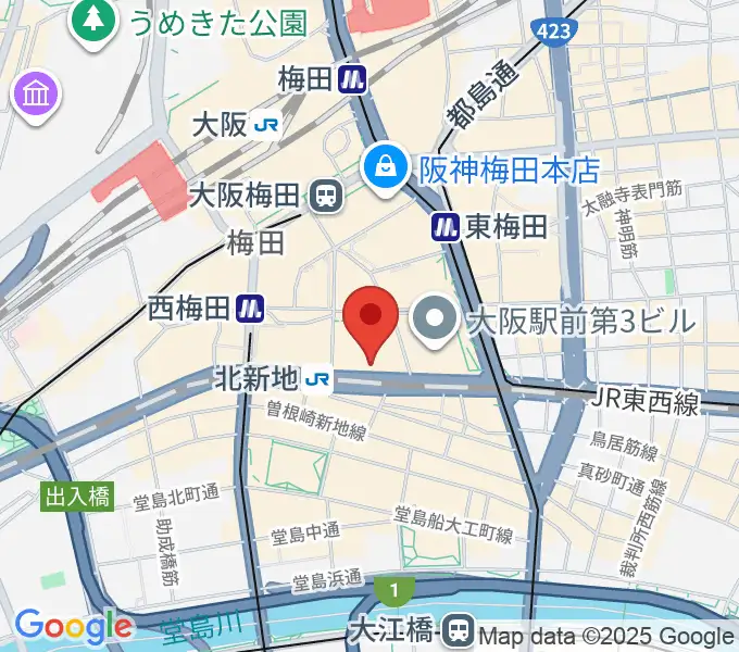 大阪弦楽器の地図