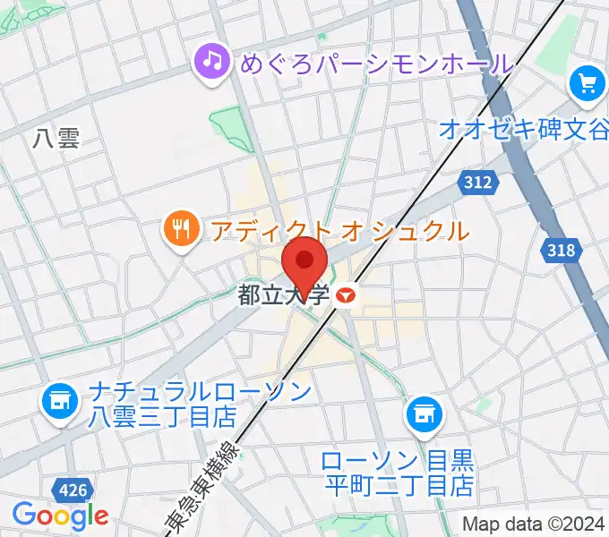 ピアノスタジオノア 都立大店の地図