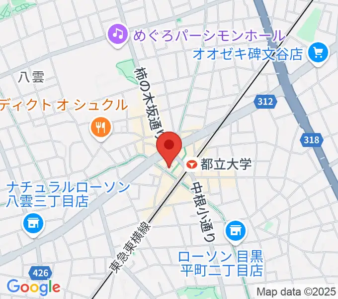ピアノスタジオノア 都立大店の地図