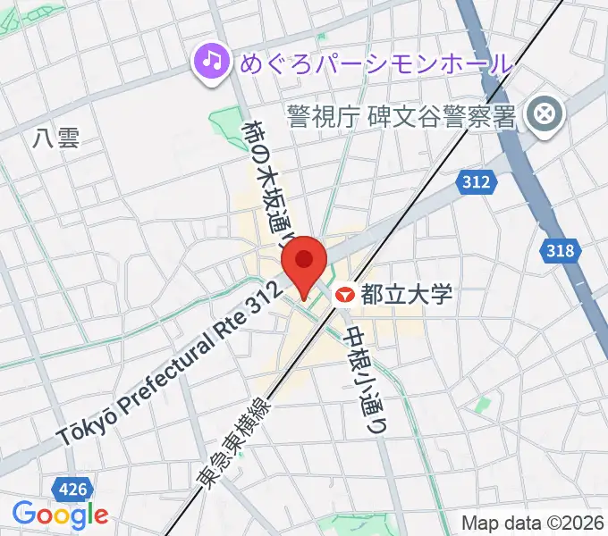 ピアノスタジオノア 都立大店の地図