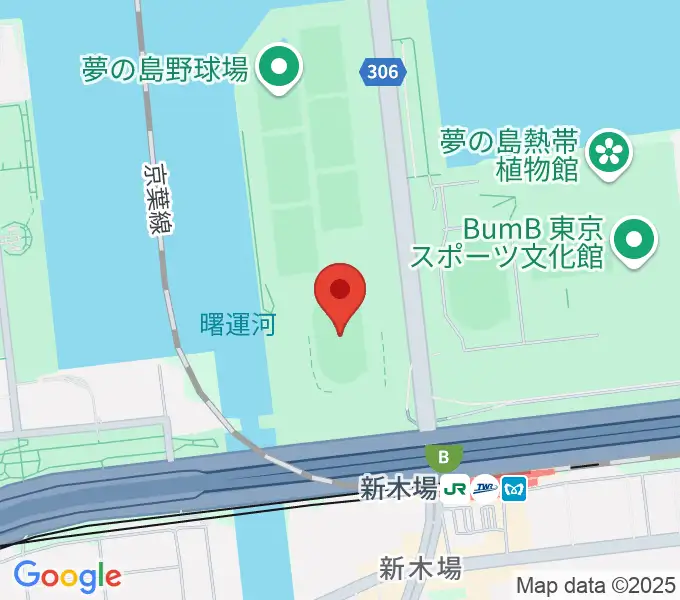 江東区夢の島競技場の地図