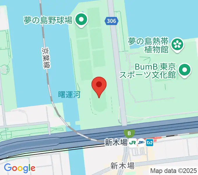 江東区夢の島競技場の地図