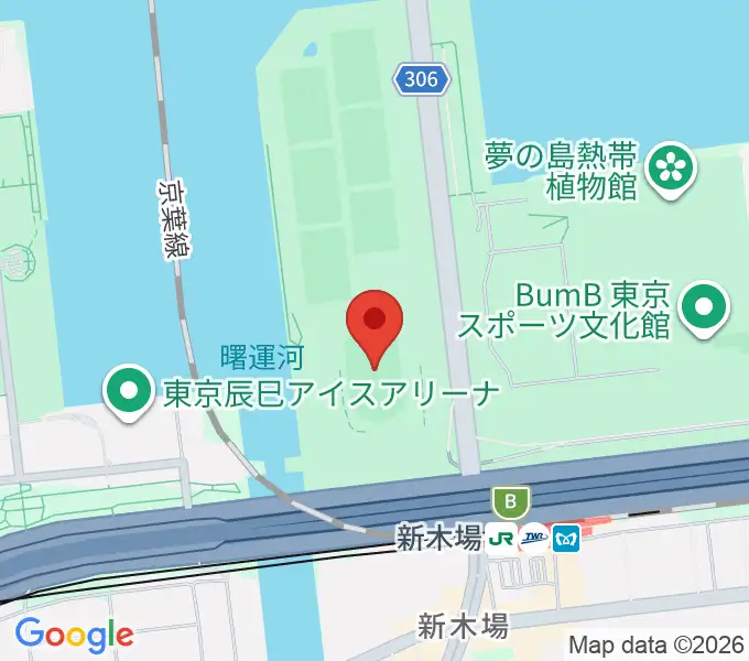 江東区夢の島競技場の地図