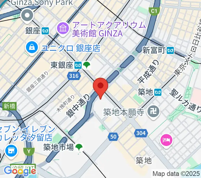 東劇の地図
