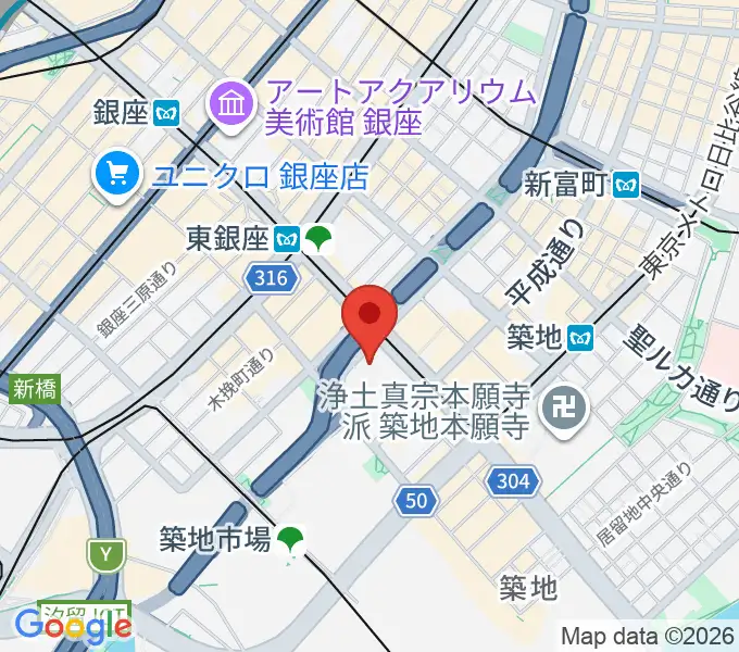 東劇の地図