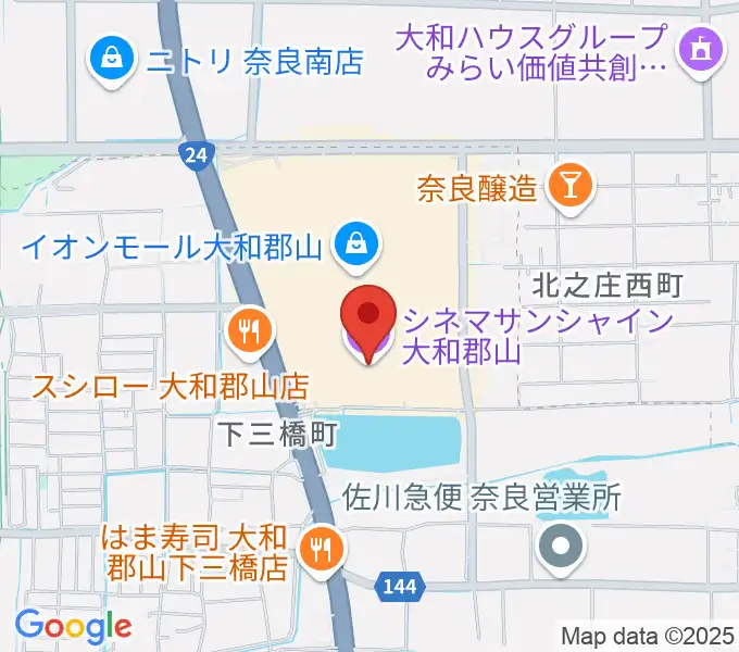 シネマサンシャイン大和郡山の地図