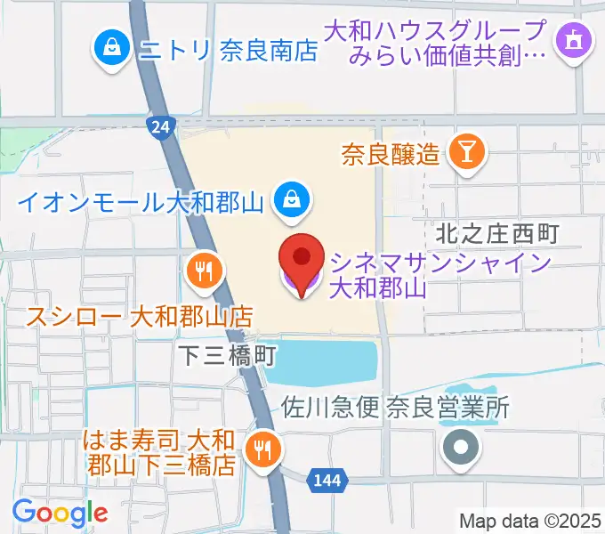 シネマサンシャイン大和郡山の地図