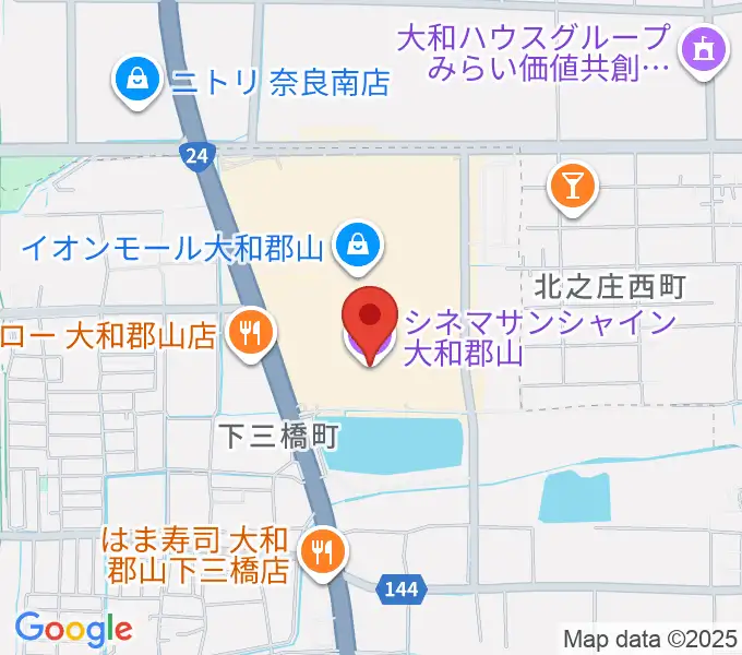 シネマサンシャイン大和郡山の地図