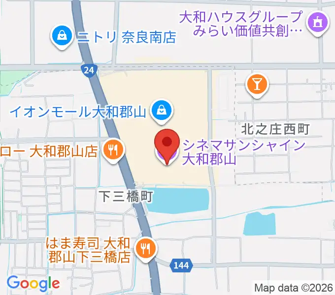 シネマサンシャイン大和郡山の地図