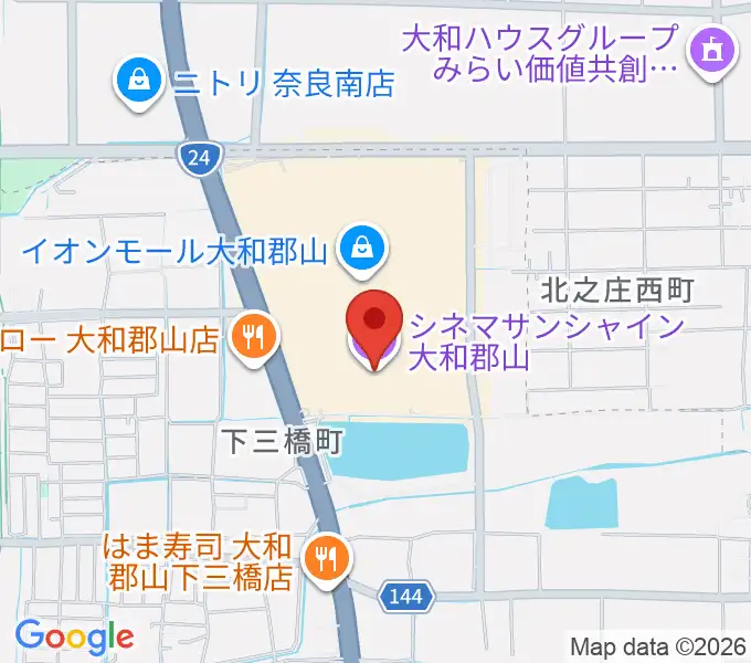 シネマサンシャイン大和郡山の地図