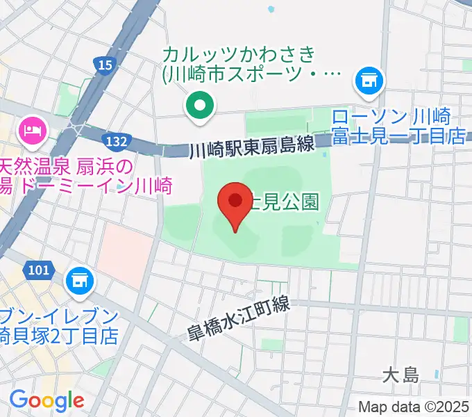 富士通スタジアム川崎の地図