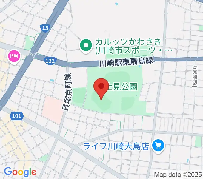 富士通スタジアム川崎の地図