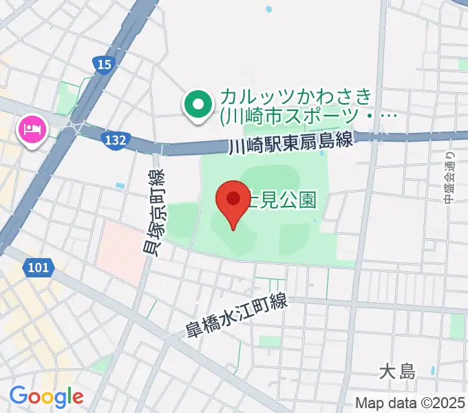 富士通スタジアム川崎の地図