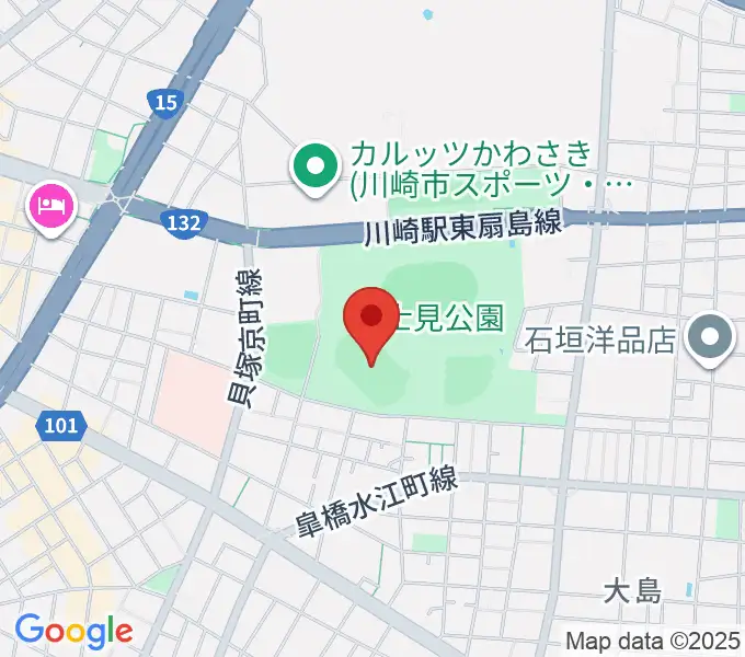富士通スタジアム川崎の地図