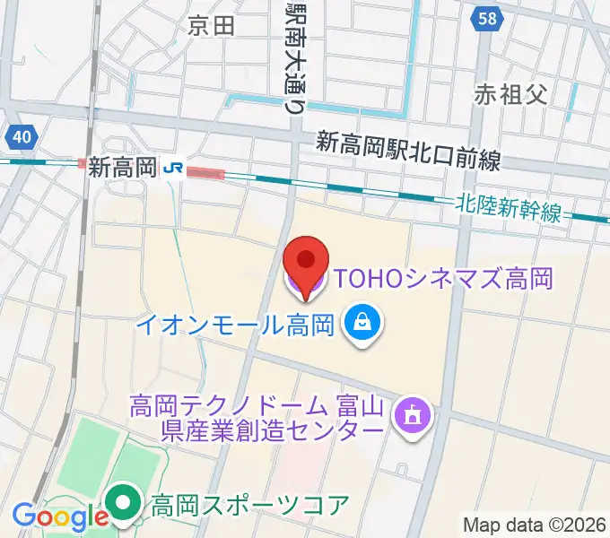 TOHOシネマズ高岡の地図