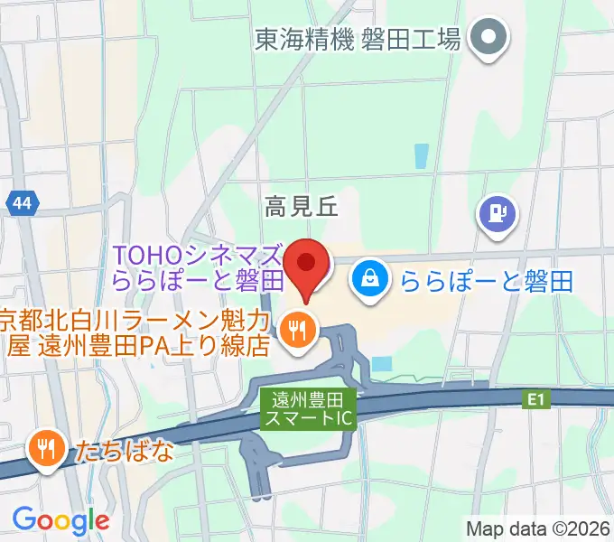 TOHOシネマズららぽーと磐田の地図