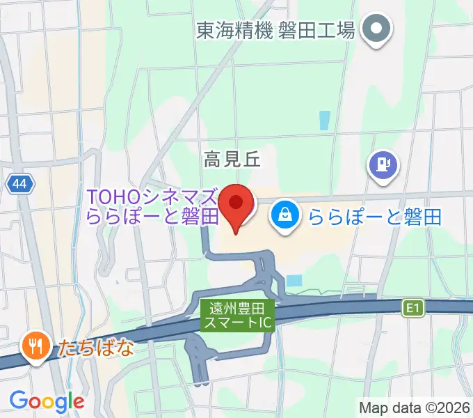 TOHOシネマズららぽーと磐田の地図