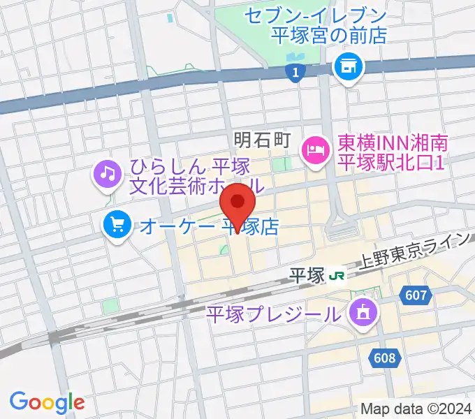 平塚ピアノフォルテの地図