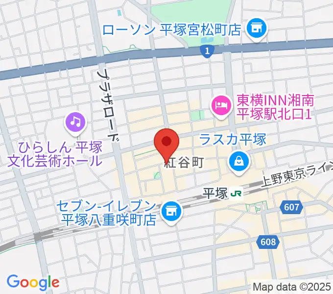 平塚ピアノフォルテの地図