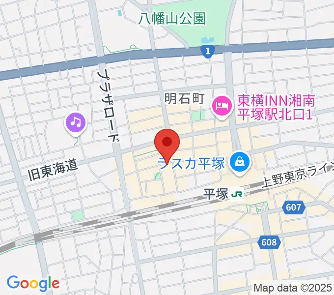 平塚ピアノフォルテの地図