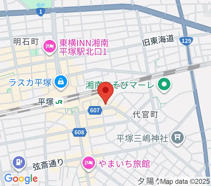新堀ギター音楽院 平塚教室の地図