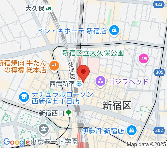 新宿ロックカフェロフトの地図