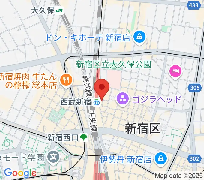 新宿ロックカフェロフトの地図