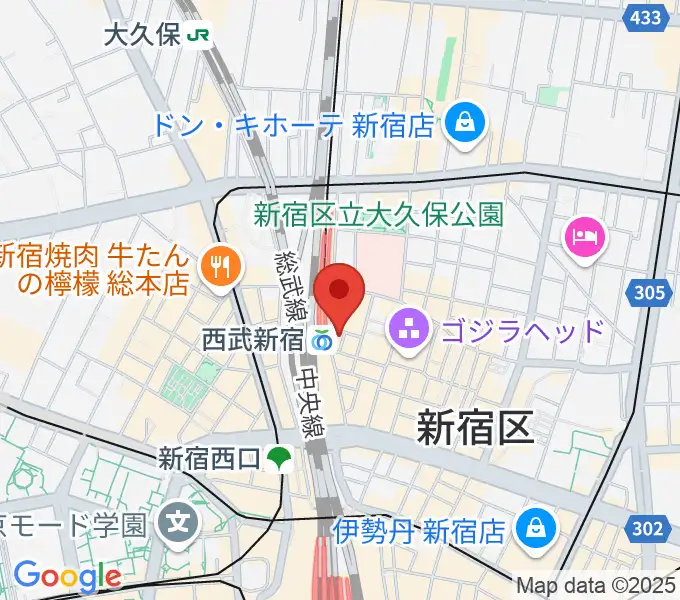 新宿ロックカフェロフトの地図