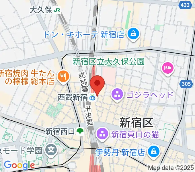 新宿ロックカフェロフトの地図