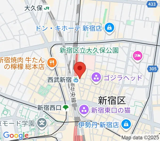 新宿ロックカフェロフトの地図