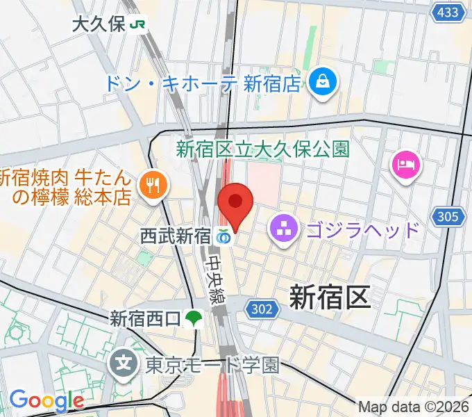 新宿ロックカフェロフトの地図